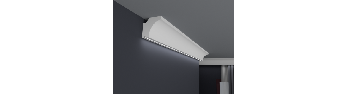 Dekoracyjna listwa sufitowa z profilem PCV (GK SK DW)