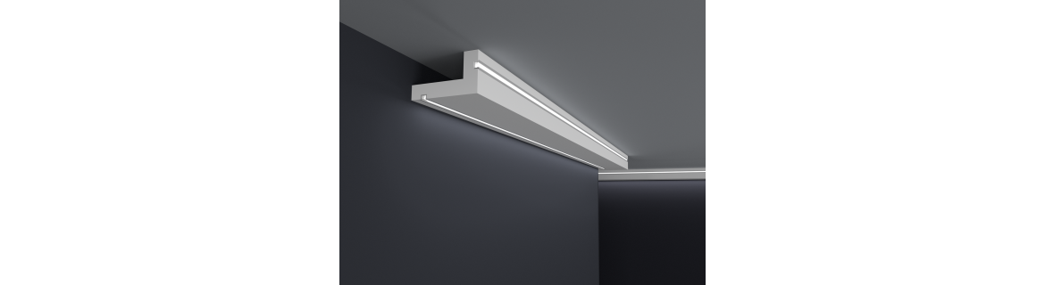 Dekoracyjna listwa sufitowa z profilem PCV (GK KZ-R)