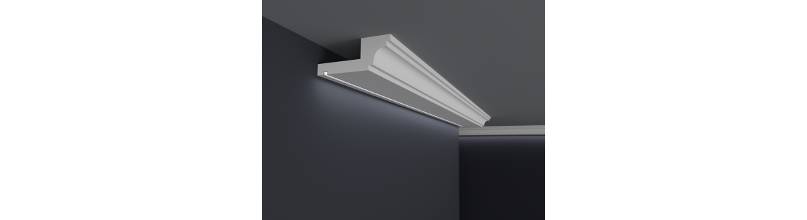 Dekoracyjna listwa sufitowa z profilem PCV (GK HL)