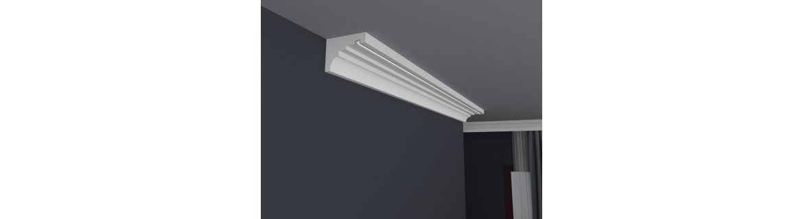 Dekoracyjna listwa sufitowa z profilem PCV (GK DC UP)