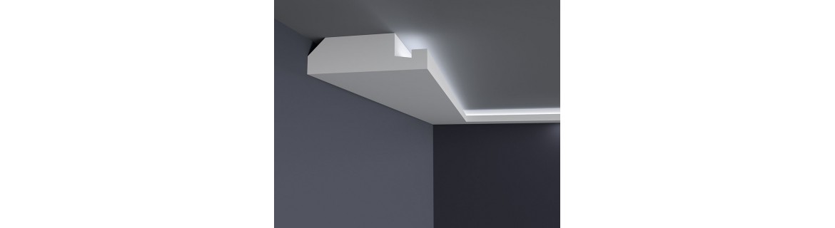 Sztukateria wewnętrzna - pozioma zabudowa LED | profilegladkie.pl